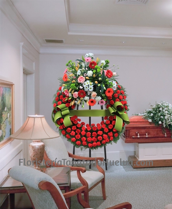 Corona Funeraria Básica Clavel Rojo