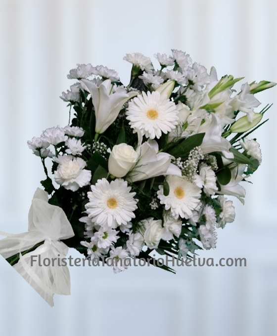Ramo de flores para difuntos blanco